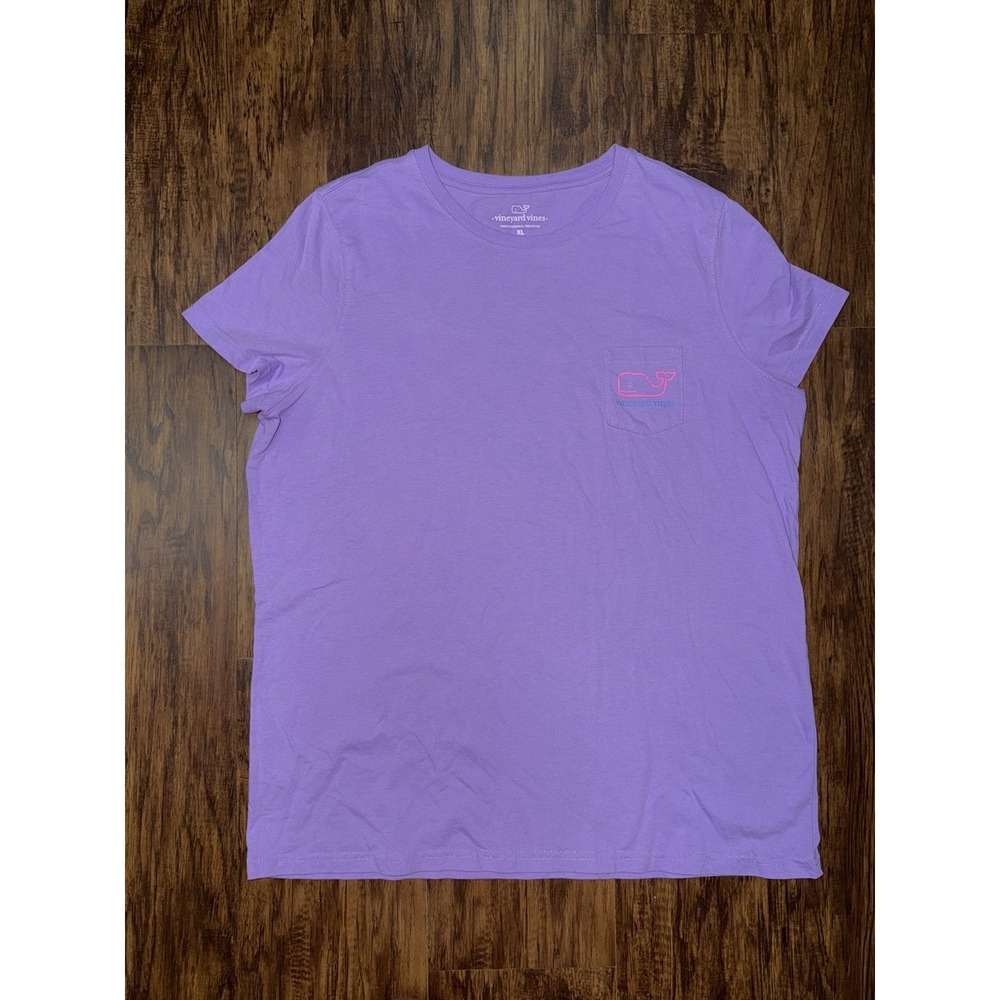 Vineyard Vines Purple Crew Neck Pocket T-Shirt Whale Logo Short Sleeve XL